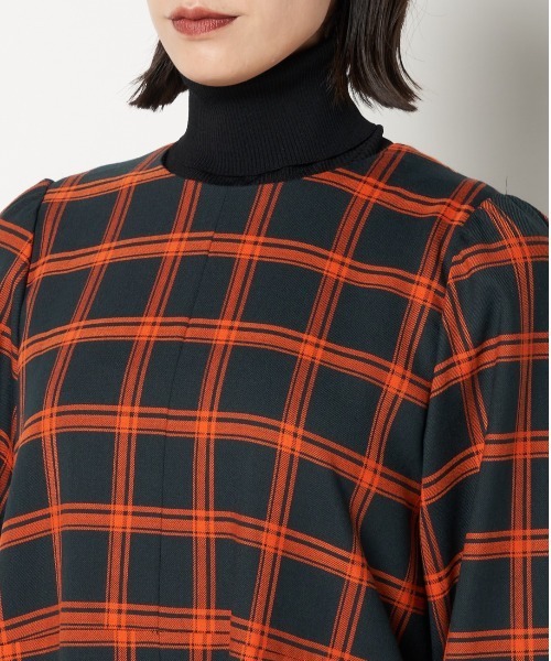 HELIOPOLE（エリオポール）の「BONOTTOウールチェックロングワンピース（ワンピース・レディース・グリーン系その他・38）」の8枚目の写真