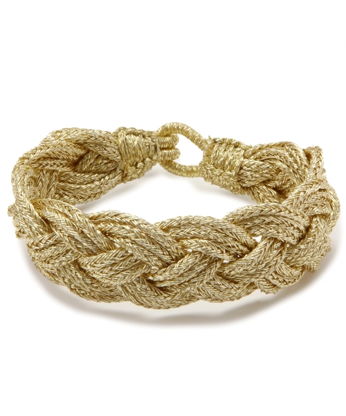 BEAUTY&YOUTH UNITED ARROWS(ビューティーアンドユースユナイテッドアローズ)の「BYSF Fatima Morocco 編みこみブレスレット M(ブレスレット・レディース・ゴールド/シルバー・フリー)」の1枚目の写真