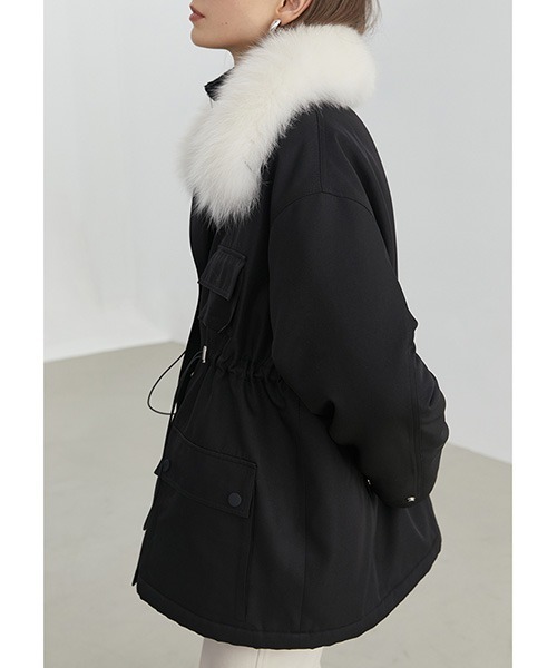 Fano Studios(ファノ ストゥディオズ)の「【Fano Studios】Fox fur military boa jacket FD20W244(ミリタリージャケット・レディース・ベージュ/ブラック・M/L/S)」の7枚目の写真