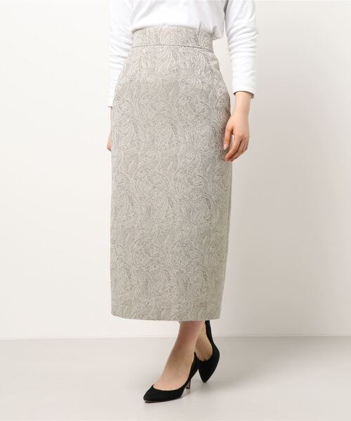 LADYMADE(レディメイド)の「Paisley Jacquard ベルトセットタイトスカート(スカート・レディース・ライトベージュ/グリーン・S/M)」の5枚目の写真