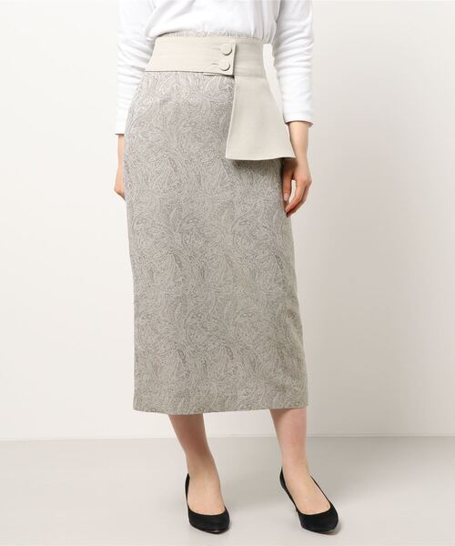 LADYMADE(レディメイド)の「Paisley Jacquard ベルトセットタイトスカート(スカート・レディース・ライトベージュ/グリーン・S/M)」の15枚目の写真
