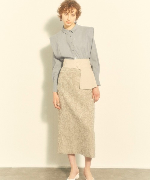 LADYMADE(レディメイド)の「Paisley Jacquard ベルトセットタイトスカート(スカート・レディース・ライトベージュ/グリーン・S/M)」の12枚目の写真