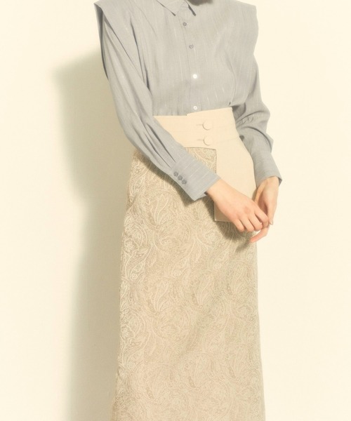 LADYMADE(レディメイド)の「Paisley Jacquard ベルトセットタイトスカート(スカート・レディース・ライトベージュ/グリーン・S/M)」の13枚目の写真