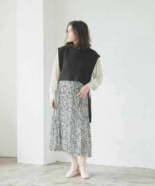 LIPSTAR（リップスター）の「レオパードケシプリーツスカート（スカート・レディース・アイボリー/ブラック系その他/グリーン系その他・M）」の15枚目の写真