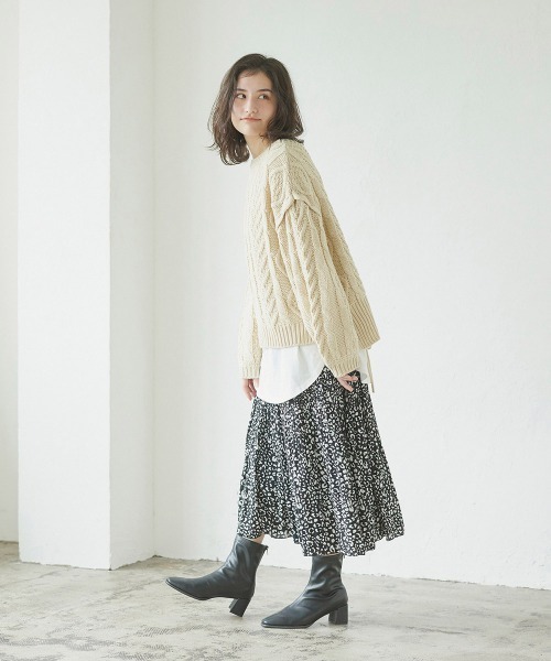 LIPSTAR（リップスター）の「レオパードケシプリーツスカート（スカート・レディース・アイボリー/ブラック系その他/グリーン系その他・M）」の18枚目の写真