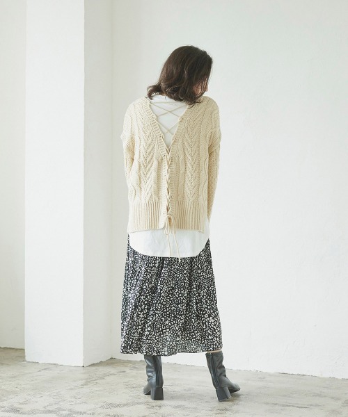 LIPSTAR（リップスター）の「レオパードケシプリーツスカート（スカート・レディース・アイボリー/ブラック系その他/グリーン系その他・M）」の8枚目の写真