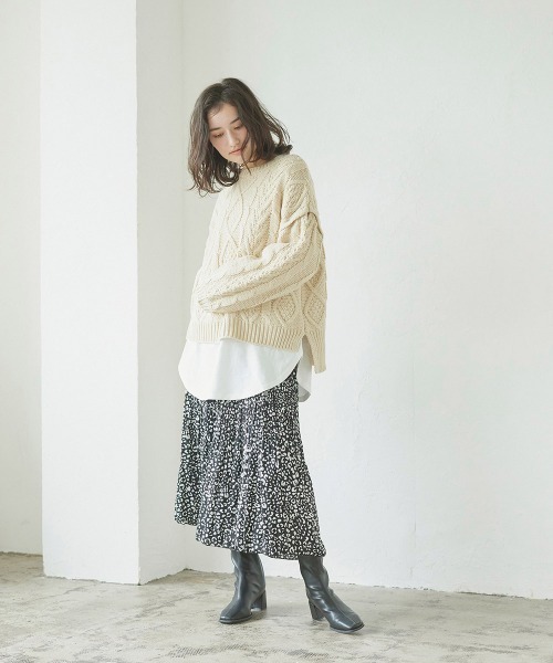 LIPSTAR（リップスター）の「レオパードケシプリーツスカート（スカート・レディース・アイボリー/ブラック系その他/グリーン系その他・M）」の6枚目の写真