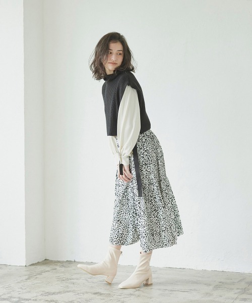 LIPSTAR（リップスター）の「レオパードケシプリーツスカート（スカート・レディース・アイボリー/ブラック系その他/グリーン系その他・M）」の22枚目の写真