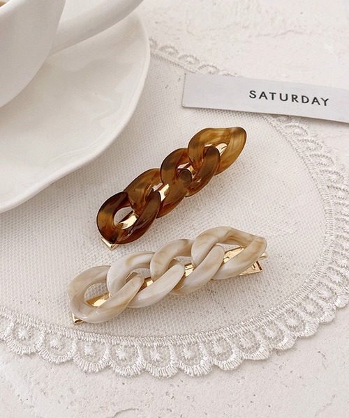 florist(フローリスト)の「【2個セット】クリアべっ甲チェーンヘアクリップ(バレッタ/ヘアクリップ・レディース・その他1/その他2/その他3・FREE)」の1枚目の写真