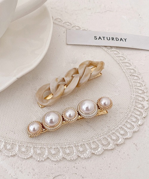 florist(フローリスト)の「【2個セット】クリアべっ甲チェーンヘアクリップ(バレッタ/ヘアクリップ・レディース・その他1/その他2/その他3・FREE)」の3枚目の写真