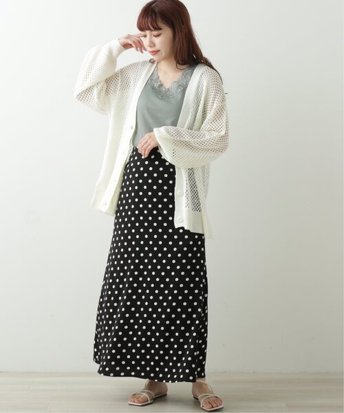 RAY CASSIN（レイカズン）の「メッシュニットVカーディガン（ニット/セーター・レディース・パープル/スミクロ/キナリ・FREE）」の8枚目の写真