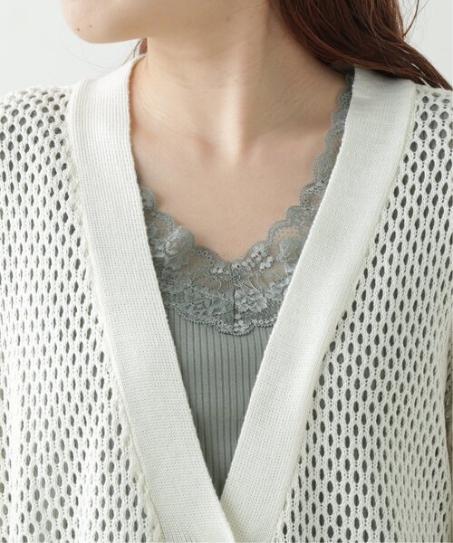 RAY CASSIN（レイカズン）の「メッシュニットVカーディガン（ニット/セーター・レディース・パープル/スミクロ/キナリ・FREE）」の13枚目の写真