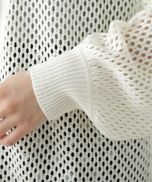 RAY CASSIN（レイカズン）の「メッシュニットVカーディガン（ニット/セーター・レディース・パープル/スミクロ/キナリ・FREE）」の15枚目の写真