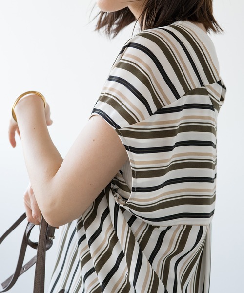 LOUNGEDRESS（ラウンジドレス）の「ストライプバイヤスブラウス（シャツ/ブラウス・レディース・ベージュ/カーキ・FREE）」の20枚目の写真