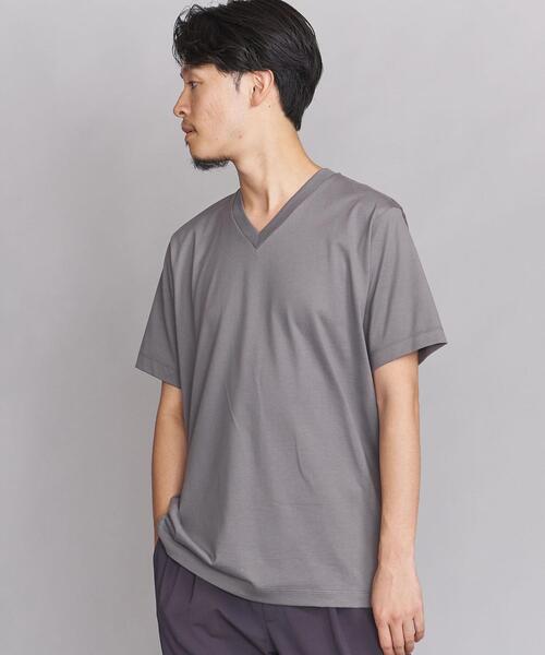BEAUTY&YOUTH UNITED ARROWS（ビューティーアンドユースユナイテッドアローズ）の「BY ハイゲージ コットン Vネック Tシャツ（Tシャツ/カットソー・メンズ・ホワイト/ライトグレー/ブラック/オリーブ/ライム/その他1・SMALL/MEDIUM/LARGE/X-LARGE）」の6枚目の写真
