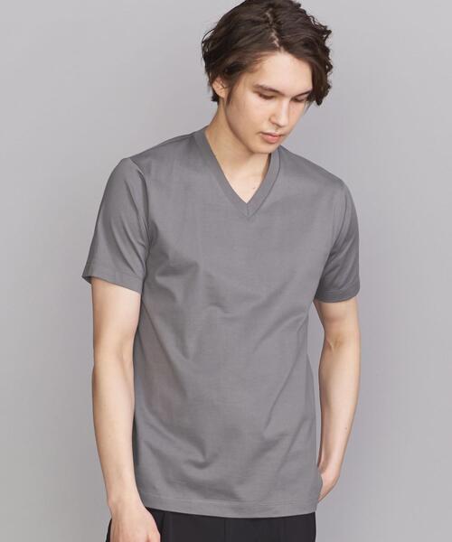 BEAUTY&YOUTH UNITED ARROWS（ビューティーアンドユースユナイテッドアローズ）の「BY ハイゲージ コットン Vネック Tシャツ（Tシャツ/カットソー・メンズ・ホワイト/ライトグレー/ブラック/オリーブ/ライム/その他1・SMALL/MEDIUM/LARGE/X-LARGE）」の4枚目の写真