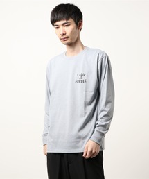 ★Bl★バックプリント長袖Tシャツ クルーネック
