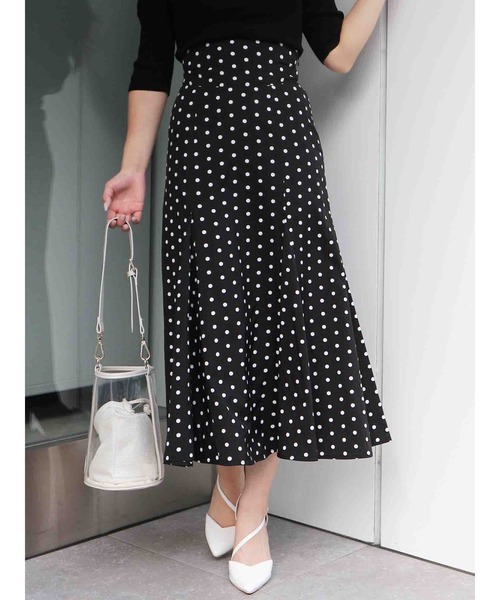 ROYAL PARTY（ロイヤルパーティー）の「ドットフレアスカート（スカート・レディース・ブラック/ホワイト・マルチサイズ）」の10枚目の写真