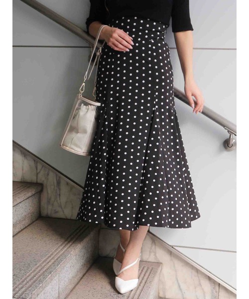 ROYAL PARTY（ロイヤルパーティー）の「ドットフレアスカート（スカート・レディース・ブラック/ホワイト・マルチサイズ）」の16枚目の写真