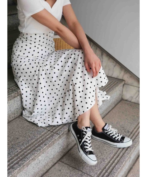 ROYAL PARTY（ロイヤルパーティー）の「ドットフレアスカート（スカート・レディース・ブラック/ホワイト・マルチサイズ）」の19枚目の写真