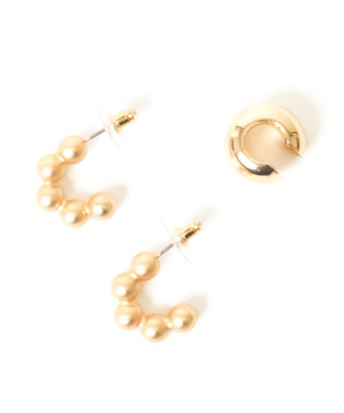 RANDA(ランダ)の「ボールピアス&イヤカフセット(ピアス(両耳用)・レディース・ゴールド/シルバー・FREE)」の5枚目の写真