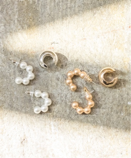 RANDA(ランダ)の「ボールピアス&イヤカフセット(ピアス(両耳用)・レディース・ゴールド/シルバー・FREE)」の7枚目の写真