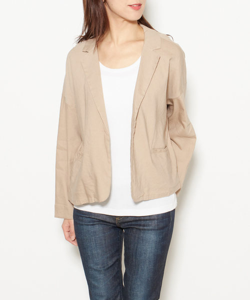 MELROSE claire（メルローズ クレール）の「テーラーオーバージャケット（テーラードジャケット・レディース・ブラウン/ブラック/ベージュ・FREE）」の3枚目の写真