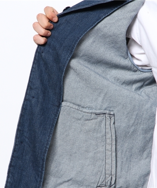 CIAOPANIC(チャオパニック)の「【Ciaopanic】デニムステンカラーコート(ステンカラーコート・メンズ・インディゴブルー/ブルー・MEDIUM/LARGE)」の10枚目の写真
