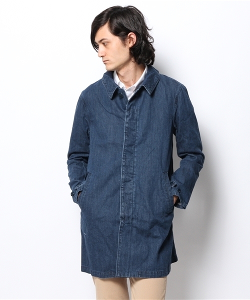 CIAOPANIC(チャオパニック)の「【Ciaopanic】デニムステンカラーコート(ステンカラーコート・メンズ・インディゴブルー/ブルー・MEDIUM/LARGE)」の12枚目の写真