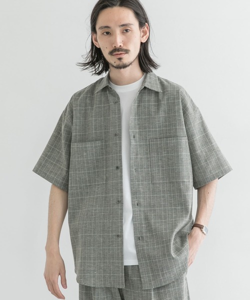 URBAN RESEARCH（アーバンリサーチ）の「ドライTRリネンシャツ（シャツ/ブラウス・メンズ・ネイビー/チェック・MEDIUM/LARGE）」の2枚目の写真
