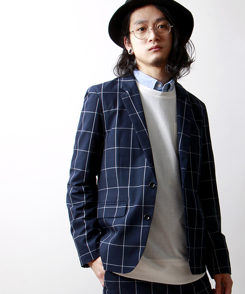 WEGO（ウィゴー）の「WEGO/ノッチドテーラードジャケット（テーラードジャケット・メンズ・ブラック/グリーン系その他/ネイビー/ブルー系その他・MEDIUM/LARGE）」の4枚目の写真