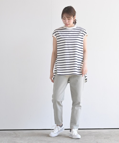 rps（アールピーエス）の「フレンチスリーブプルオーバー（Tシャツ/カットソー・レディース・チャコールグレー/ブラック/ダークブラウン/ベージュ/パープル/オフホワイト/アイボリー/グレイッシュベージュ/グレイッシュブルー・M）」の15枚目の写真