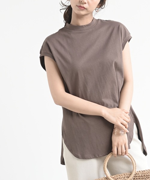 rps（アールピーエス）の「フレンチスリーブプルオーバー（Tシャツ/カットソー・レディース・チャコールグレー/ブラック/ダークブラウン/ベージュ/パープル/オフホワイト/アイボリー/グレイッシュベージュ/グレイッシュブルー・M）」の14枚目の写真