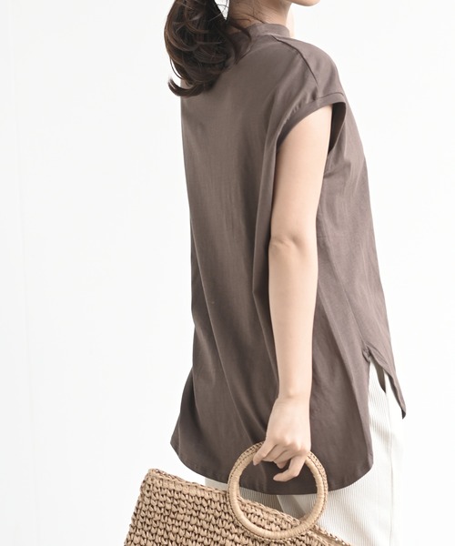 rps（アールピーエス）の「フレンチスリーブプルオーバー（Tシャツ/カットソー・レディース・チャコールグレー/ブラック/ダークブラウン/ベージュ/パープル/オフホワイト/アイボリー/グレイッシュベージュ/グレイッシュブルー・M）」の20枚目の写真