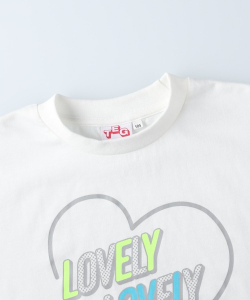 TEG TEG(テグテグ)の「【TEGTEG lovely2】 袖テープTシャツ(Tシャツ/カットソー・キッズ・ホワイト/ライム・155/130/120/140/105)」の9枚目の写真