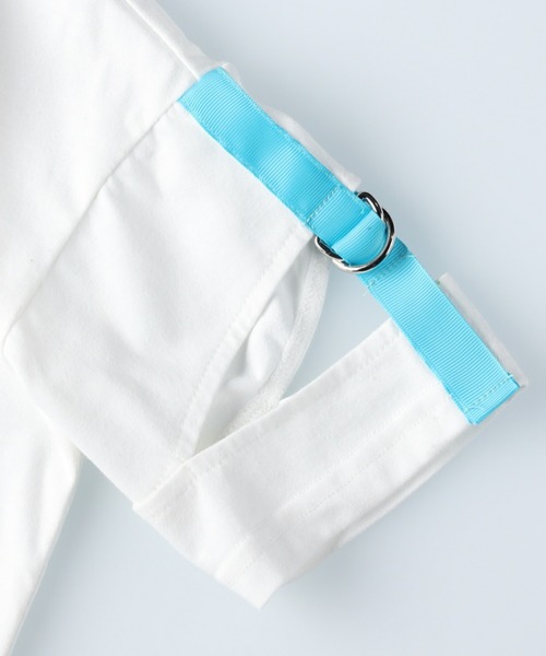 TEG TEG(テグテグ)の「【TEGTEG lovely2】 袖テープTシャツ(Tシャツ/カットソー・キッズ・ホワイト/ライム・155/130/120/140/105)」の6枚目の写真