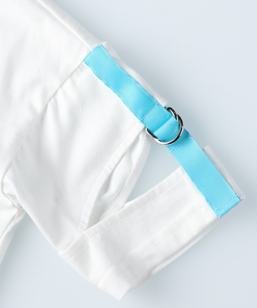 TEG TEG(テグテグ)の「【TEGTEG lovely2】 袖テープTシャツ(Tシャツ/カットソー・キッズ・ホワイト/ライム・155/130/120/140/105)」の5枚目の写真