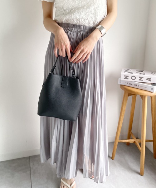 Alite cloth(アリーテクロス)の「2wayバケツハンドショルダーバッグ(ドラムバッグ・レディース・ブラック/キャメル・FREE)」の12枚目の写真