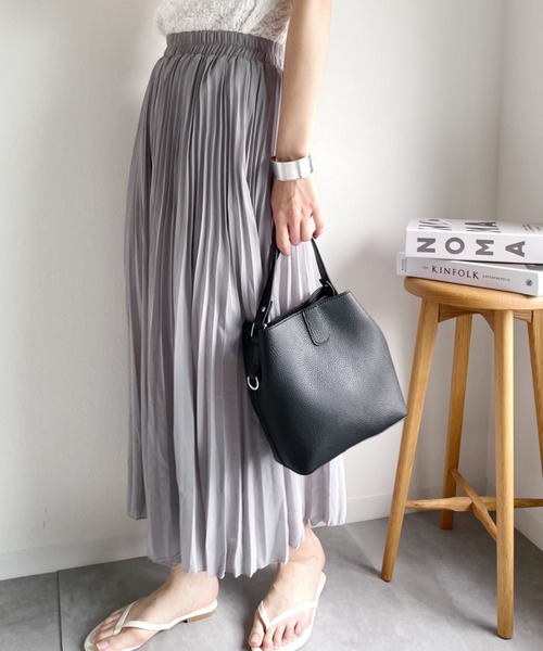 Alite cloth(アリーテクロス)の「2wayバケツハンドショルダーバッグ(ドラムバッグ・レディース・ブラック/キャメル・FREE)」の14枚目の写真