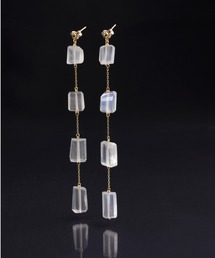 anq.（アンク）の「「anq.」K10/K14GF・レインボームーンストーン ステーションピアス（ピアス（両耳用））」