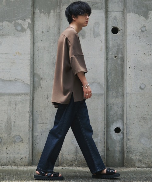 WYM × ATTACHMENT（ウィム×アタッチメント）の「IRREGULAR SLEEVE RELAX TEE（Tシャツ/カットソー・メンズ・ベージュ/ダークグレー/グレー系/ブラウン・L/S/M）」の18枚目の写真