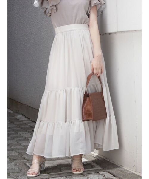 dazzlin（ダズリン）の「ティアードギャザースカート（スカート・レディース・ベージュ/グリーン/その他1/その他2・FREE）」の2枚目の写真