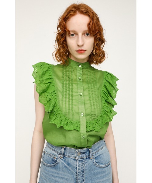 SLY - ☆SLY☆COTTON LACE トップス☆ SLY | COTTON LACE PUFF SLEEVE トップス (シャツ・ブラウス