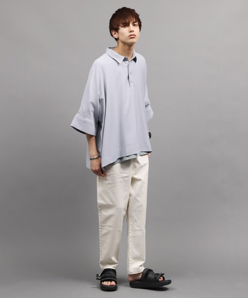 Air Tokyo(エアートウキョー)の「【 ファッションインフルエンサーMASAKI × AIR TOKYO 限定コラボ 】ドルマンルーズポロシャツ(ポロシャツ・メンズ・グレー/ブルー・MEDIUM/LARGE)」の9枚目の写真