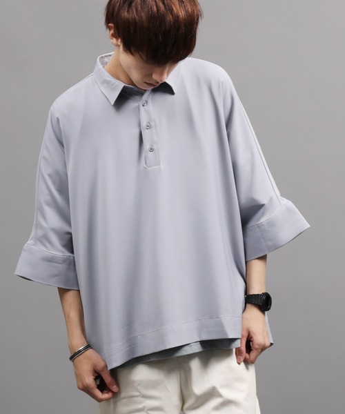 Air Tokyo(エアートウキョー)の「【 ファッションインフルエンサーMASAKI × AIR TOKYO 限定コラボ 】ドルマンルーズポロシャツ(ポロシャツ・メンズ・グレー/ブルー・MEDIUM/LARGE)」の12枚目の写真