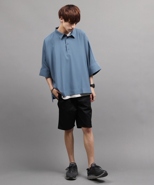 Air Tokyo(エアートウキョー)の「【 ファッションインフルエンサーMASAKI × AIR TOKYO 限定コラボ 】ドルマンルーズポロシャツ(ポロシャツ・メンズ・グレー/ブルー・MEDIUM/LARGE)」の6枚目の写真