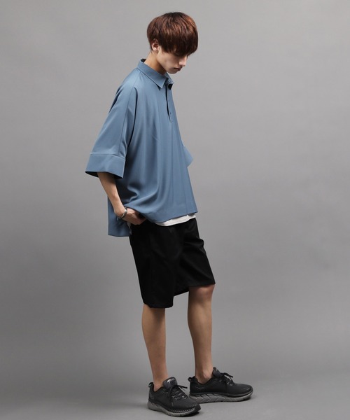 Air Tokyo(エアートウキョー)の「【 ファッションインフルエンサーMASAKI × AIR TOKYO 限定コラボ 】ドルマンルーズポロシャツ(ポロシャツ・メンズ・グレー/ブルー・MEDIUM/LARGE)」の7枚目の写真