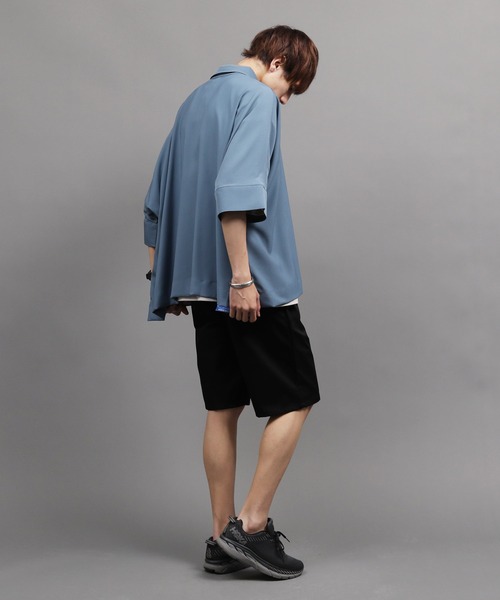 Air Tokyo(エアートウキョー)の「【 ファッションインフルエンサーMASAKI × AIR TOKYO 限定コラボ 】ドルマンルーズポロシャツ(ポロシャツ・メンズ・グレー/ブルー・MEDIUM/LARGE)」の8枚目の写真