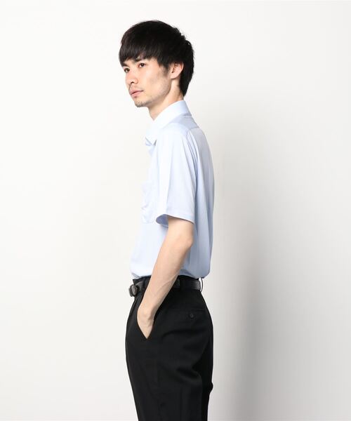 Perfect Suit FActory（パーフェクトスーツファクトリー）の「【抗菌/形態安定】ニット半袖ワイシャツ　ブルー/ピンク（ビジネスシャツ・メンズ・ピンク/ブルー・M/S/LL/L）」の7枚目の写真