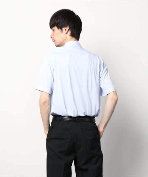 Perfect Suit FActory（パーフェクトスーツファクトリー）の「【抗菌/形態安定】ニット半袖ワイシャツ　ブルー/ピンク（ビジネスシャツ・メンズ・ピンク/ブルー・M/S/LL/L）」の8枚目の写真